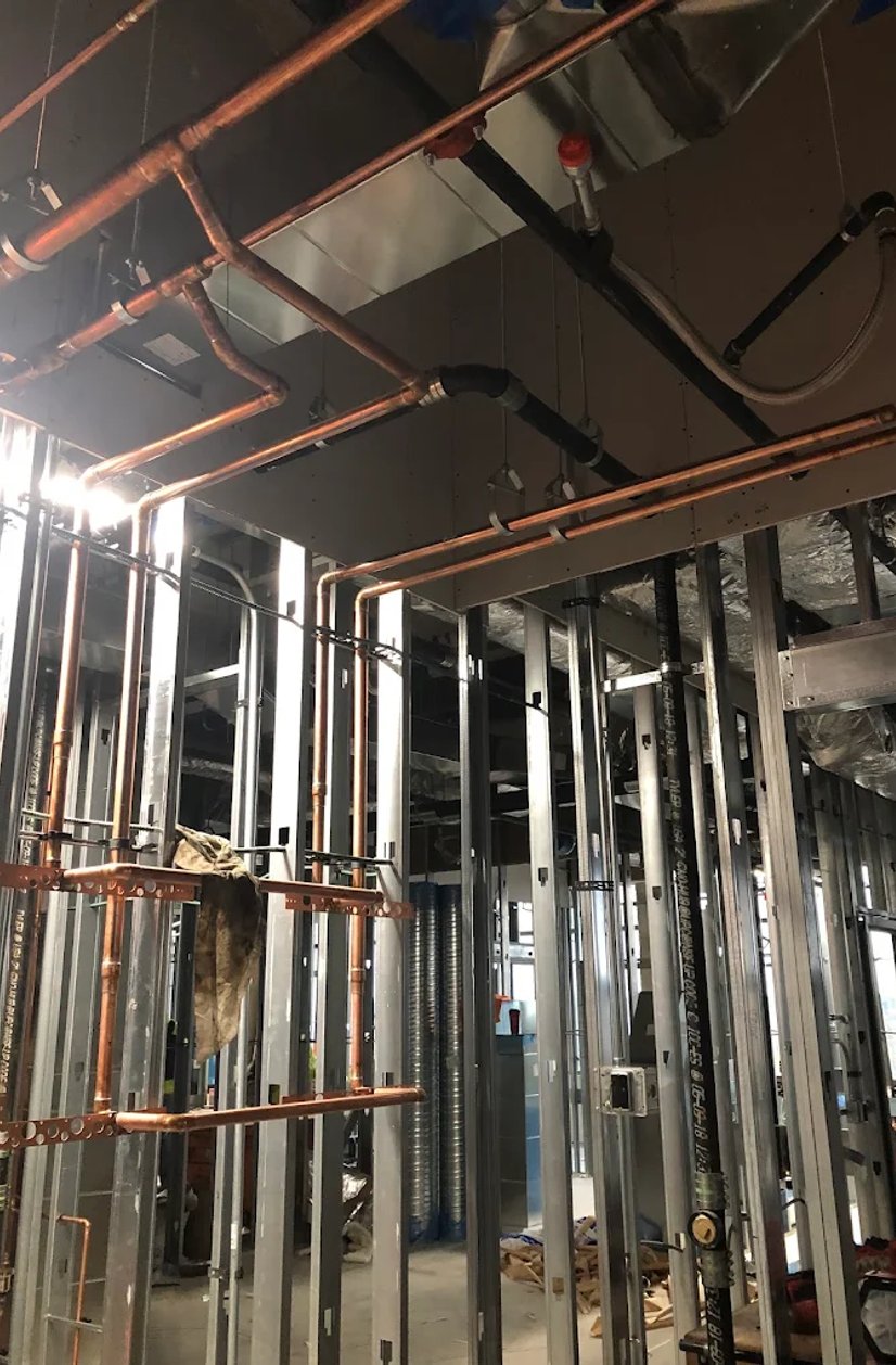 ceiling copper plumbing rough in